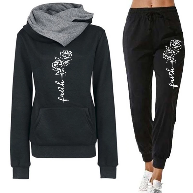 Street Fashion Hoodie - 캐주얼 여성용 후드티 트랙수트 프린트 스웨트셔츠