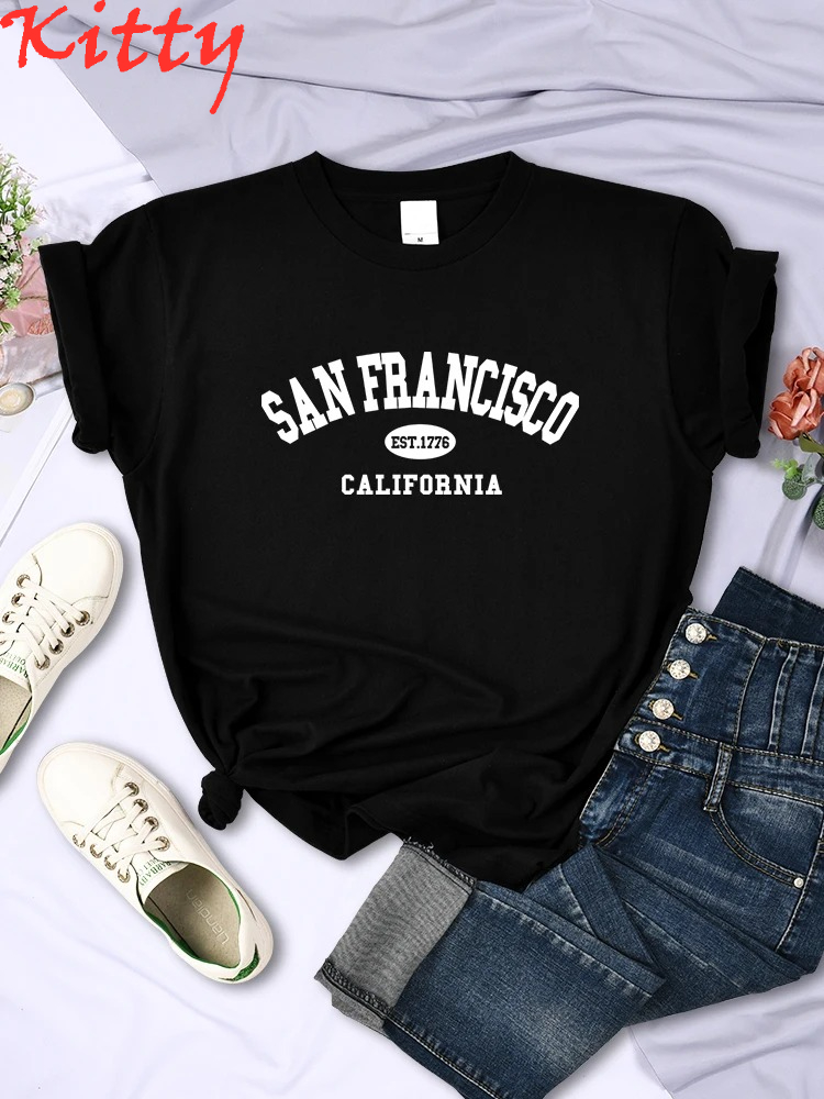 Street Fashion California - Sanfrancisco Est.1776 California Letter Street 여성