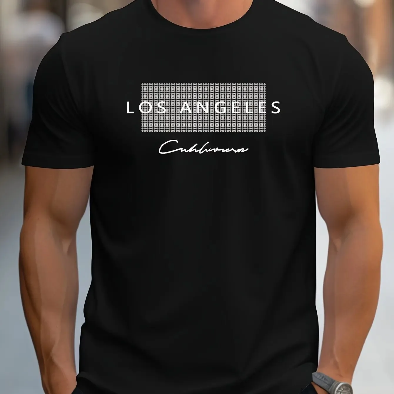 Street Fashion Los Angeles - 여름 남성 캐주얼 루즈핏 티셔츠 로스앤젤레스