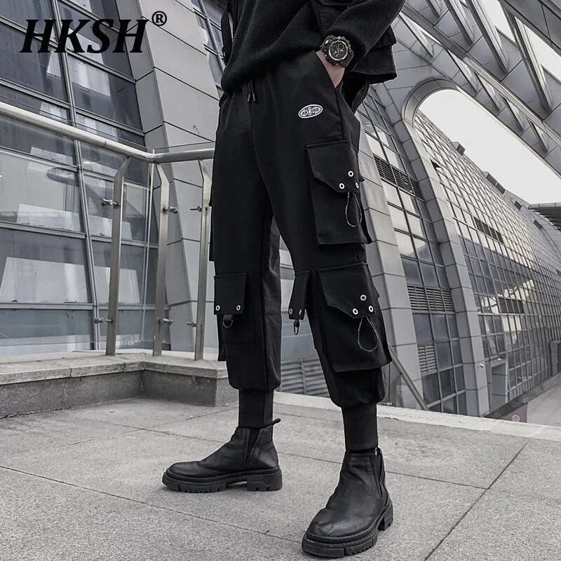 Techwear Pants Tactical - HKSH 용수철 사파리 스타일 카고 바지,