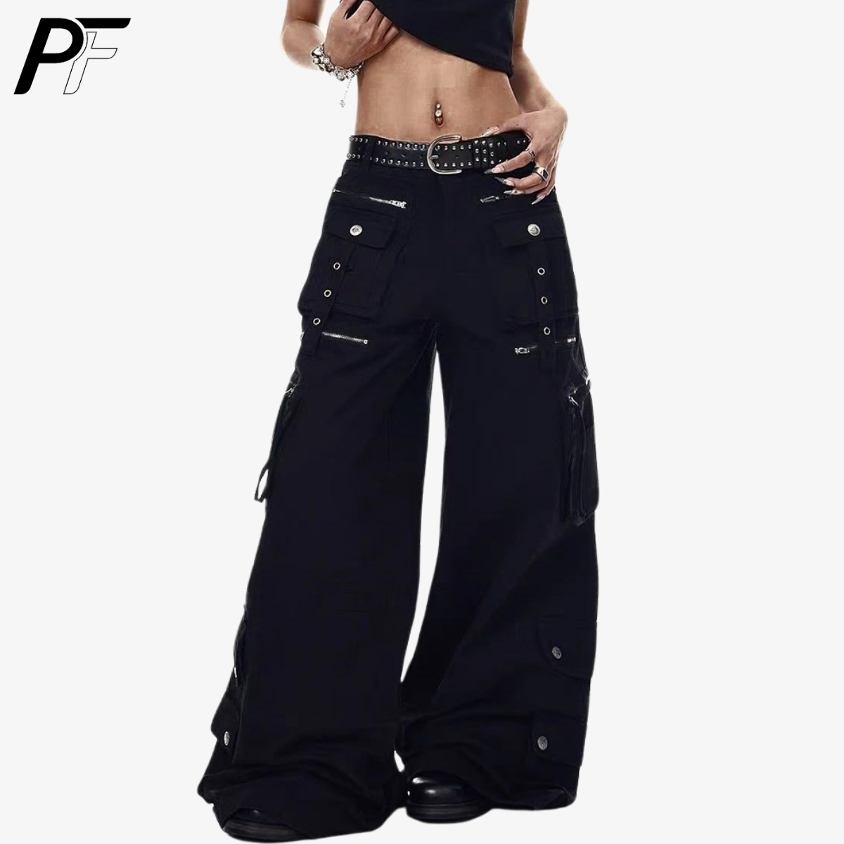 Techwear Pants Tactical - 그런지 테크웨어 와이드 레그 카고 팬츠