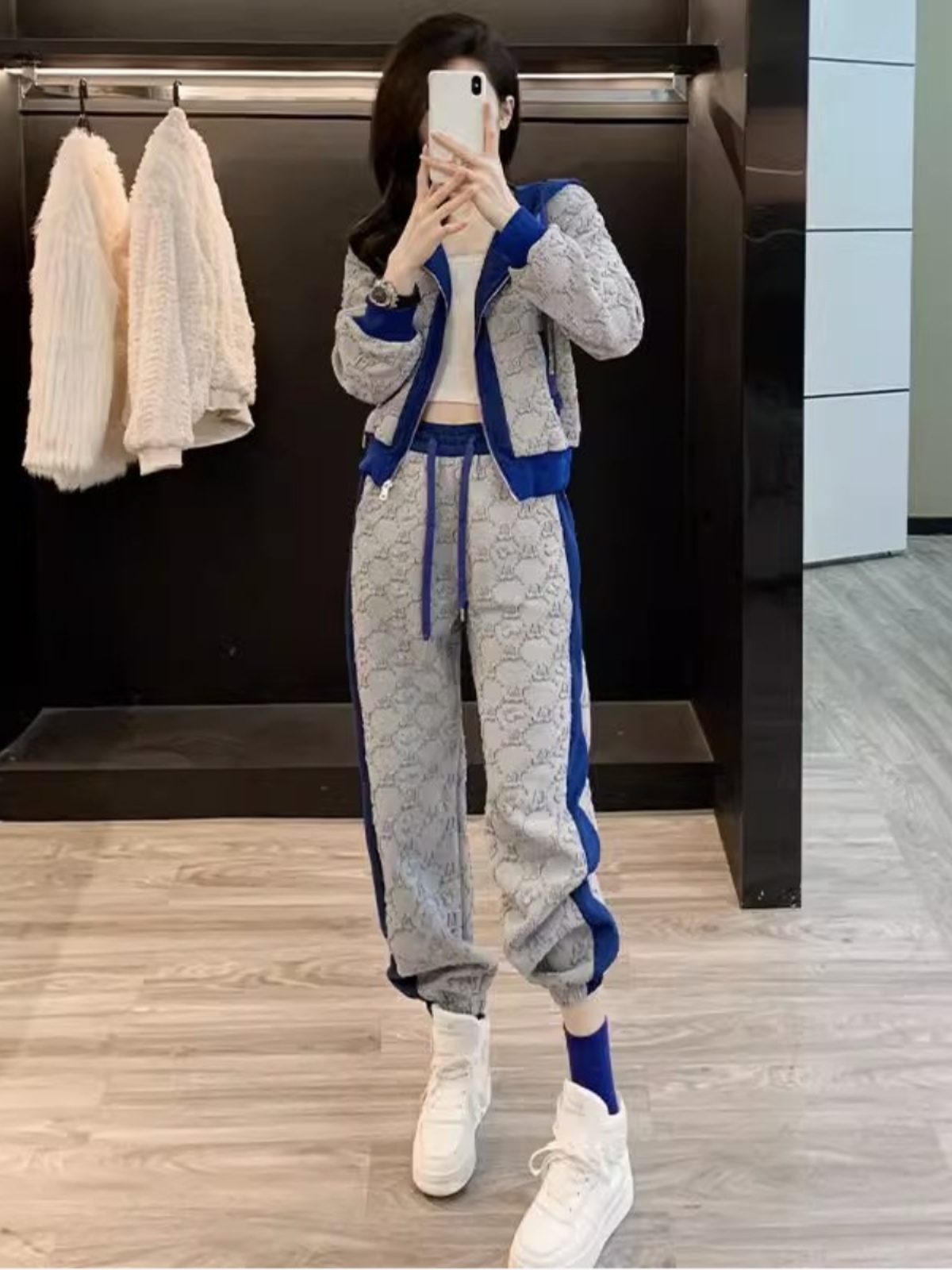 Street Fashion Hoodie - 여성용 캐주얼 스포츠웨어 세트 2026년 봄