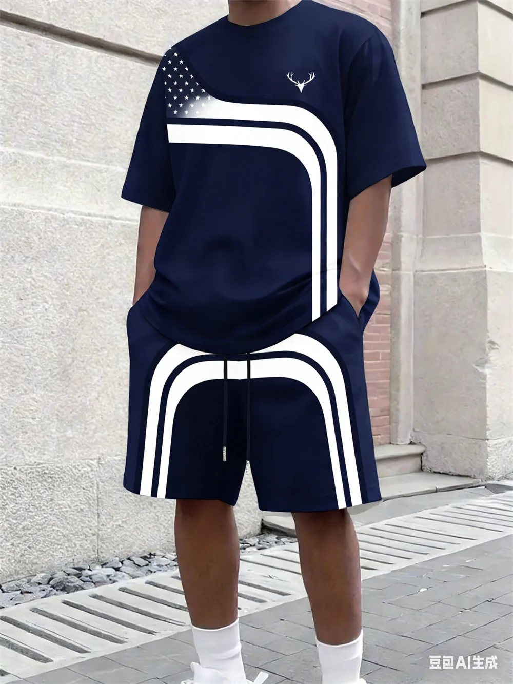 Street Fashion Clothing - 패션 여름 남성 스트라이프 프린트 편안한
