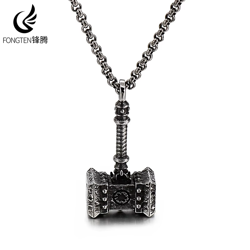 Fashion Street Singapore - Fongten 고딕 망치 해골 플러그 펜던트