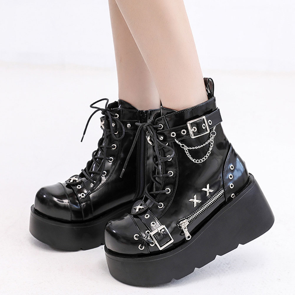 Girl Fashion Street - 브랜드 새 숙녀 고스 플랫폼 발목