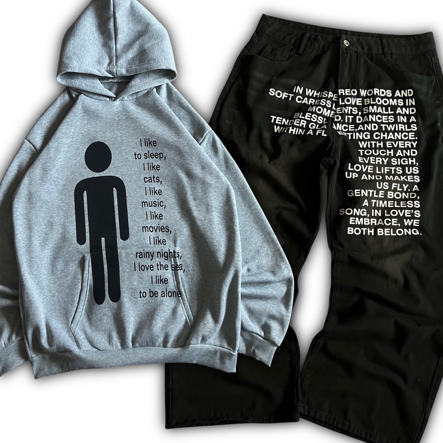아메리칸 패턴 레터 진 Y2K 남성 후드티 세트 스트리 - Street Fashion Hoodie 리뷰 및 가격