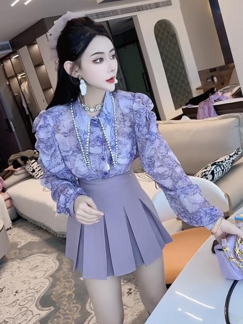 고급스럽고 우아한 여신 스타일의 세련된 수묵화 프린트  - Street Fashion High End 리뷰 및 가격