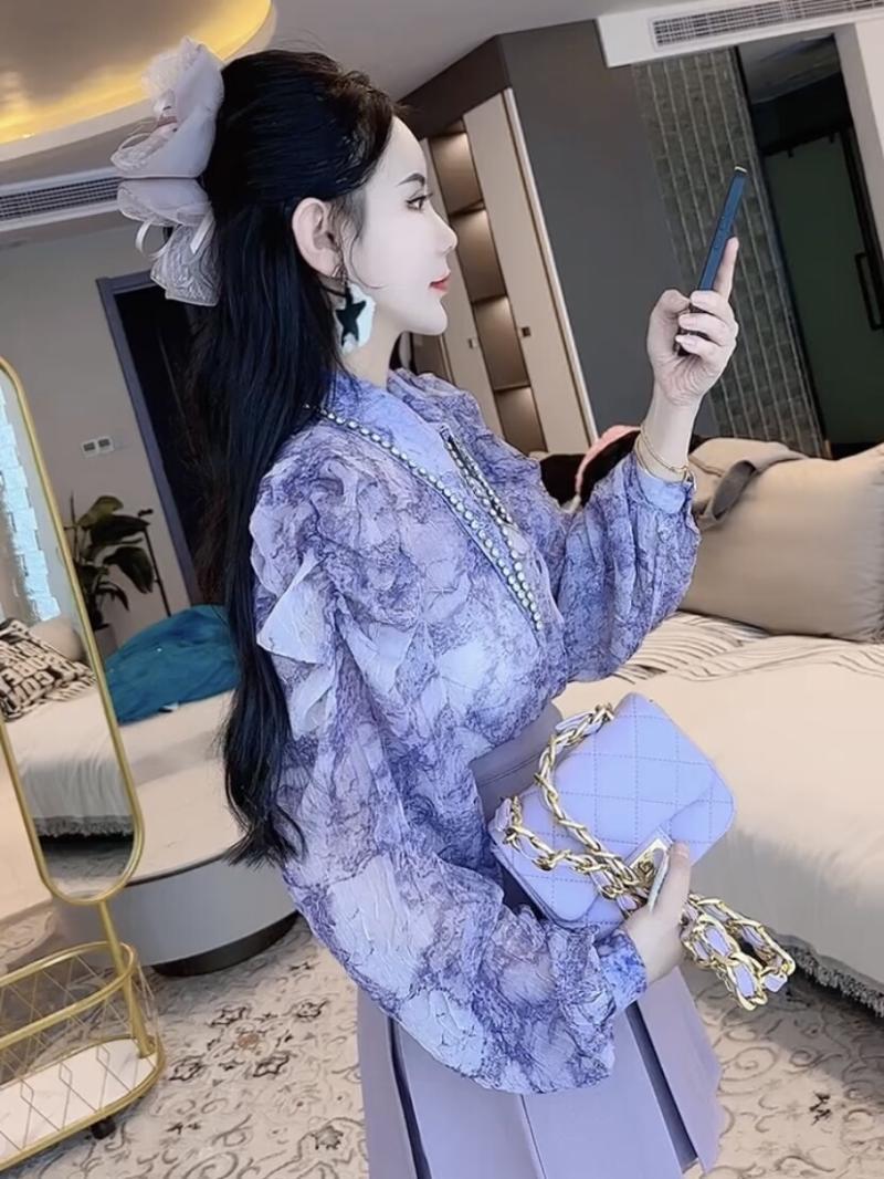 고급스럽고 우아한 여신 스타일의 세련된 수묵화 프린트  - Street Fashion High End 리뷰 및 가격