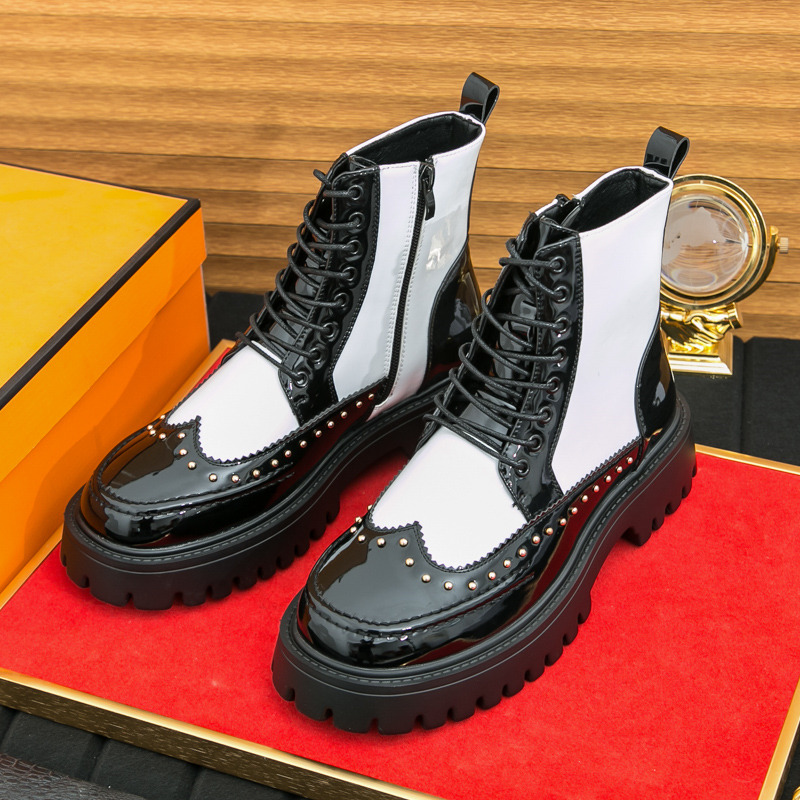 패션 리벳 남성 앵클 부츠 가을 하이탑 플랫폼 부츠 남 - Parade Fashion Street 리뷰 및 가격