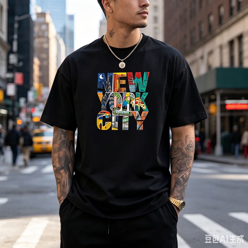 뉴욕시 그래픽 티셔츠 남성용 컬러풀 NYC 스트리트 프 - Street Style New York Fashion 리뷰 및 가격