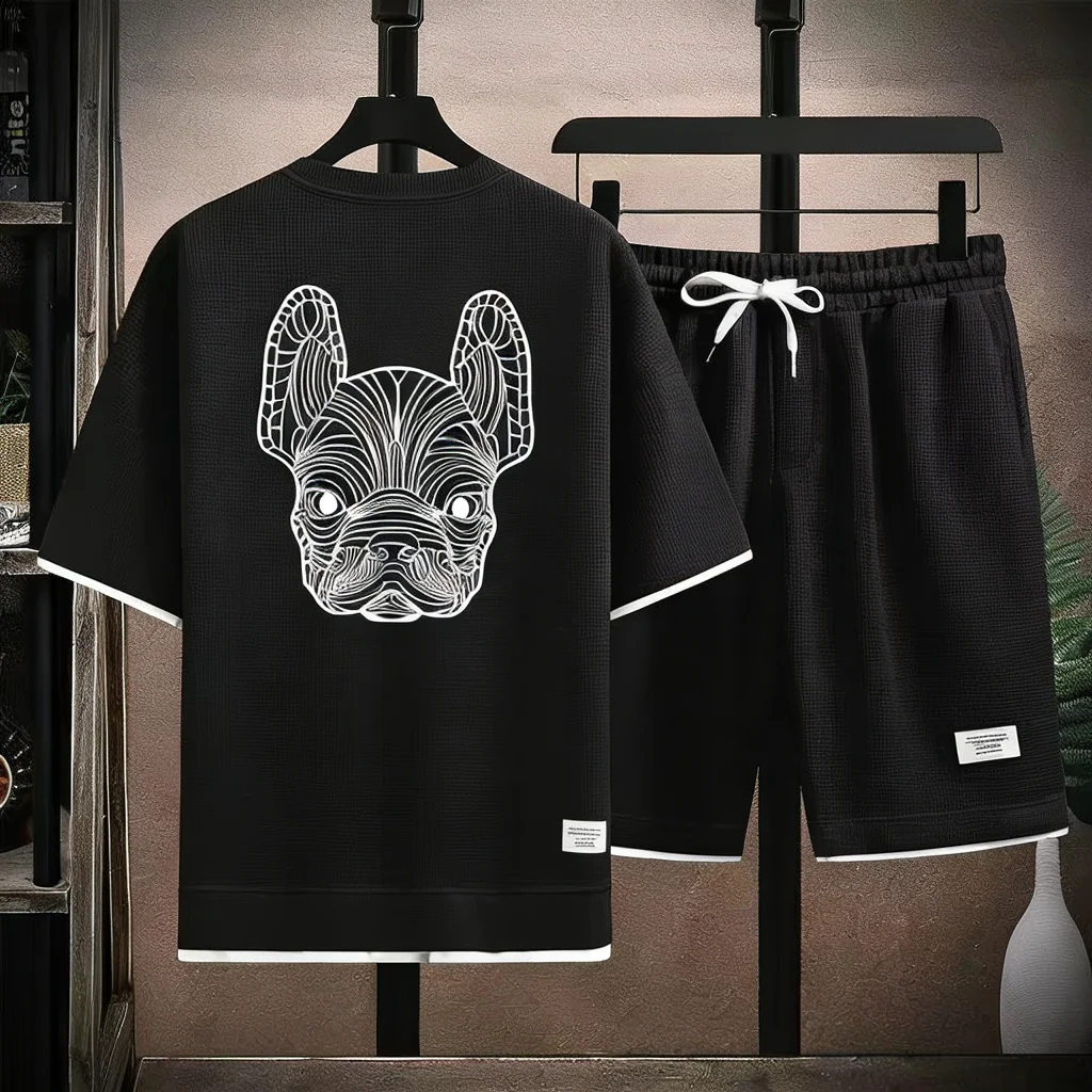여름 남성용 속건 캐주얼 반팔 티셔츠 및 반바지 세트  - Street Fashion Clothing 리뷰 및 가격