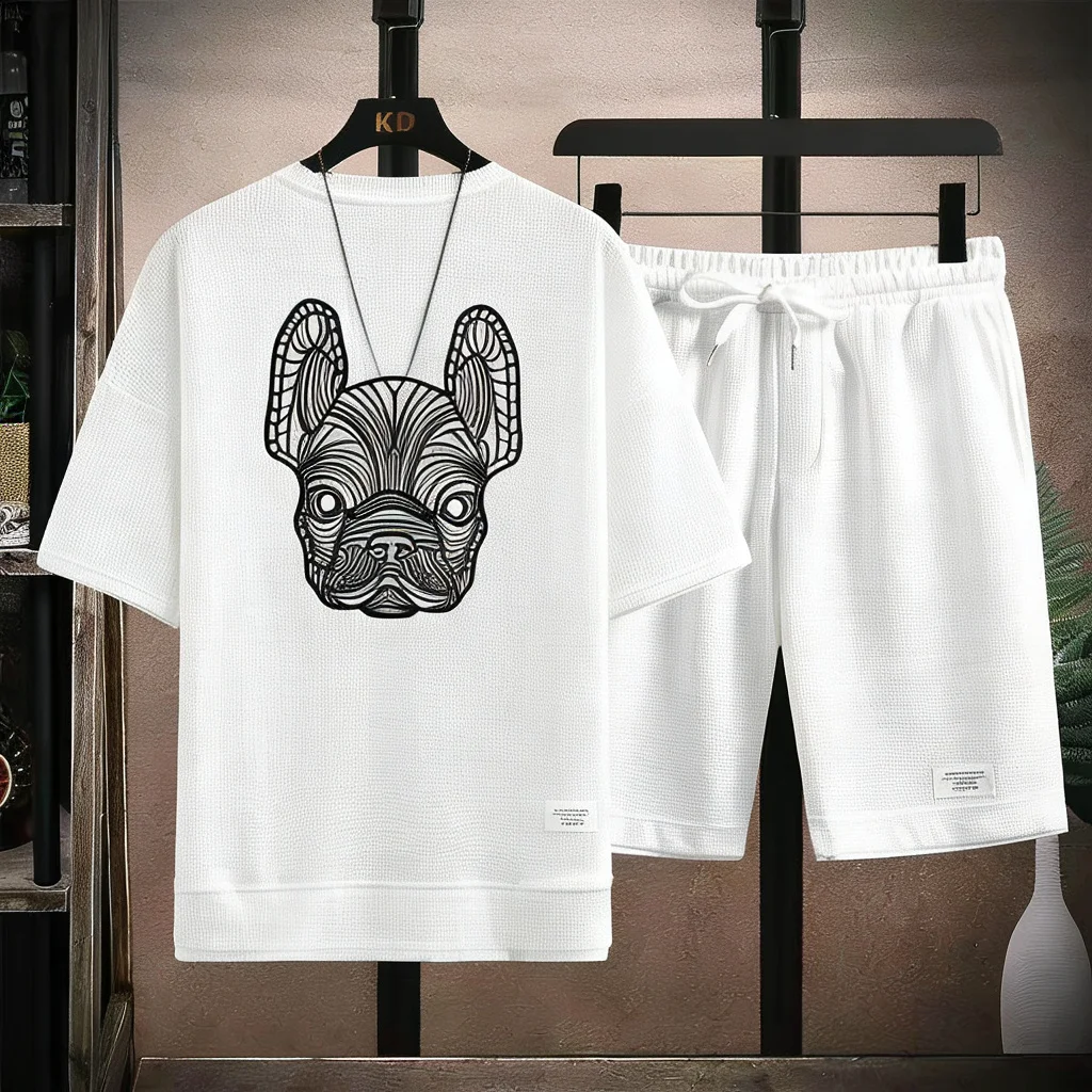 여름 남성용 속건 캐주얼 반팔 티셔츠 및 반바지 세트  - Street Fashion Clothing 리뷰 및 가격