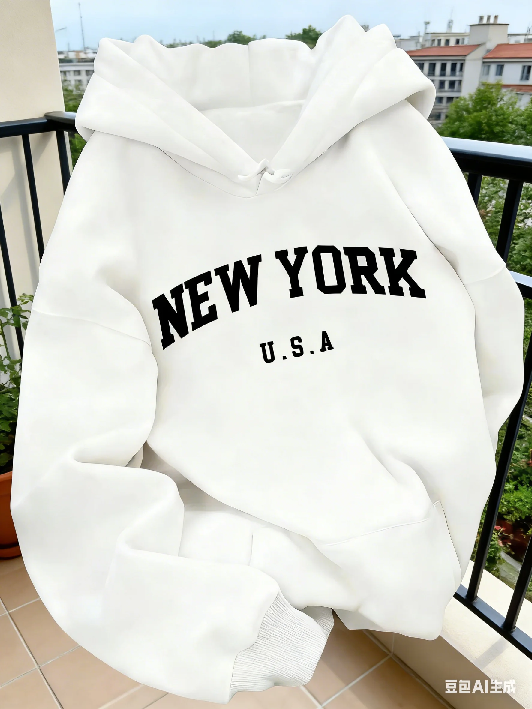 여성용 후드 스웨트 캐주얼 컷 뉴욕 미국 레터링 스웨터 - Street Style New York Fashion 리뷰 및 가격