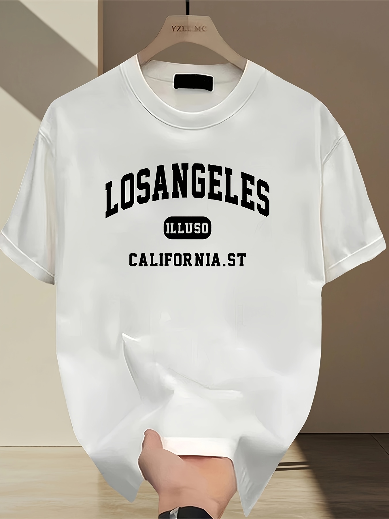 로스앤젤레스 레터 티셔츠 라운드넥 탑 심플 라운드넥 편 - Street Fashion Los Angeles 리뷰 및 가격