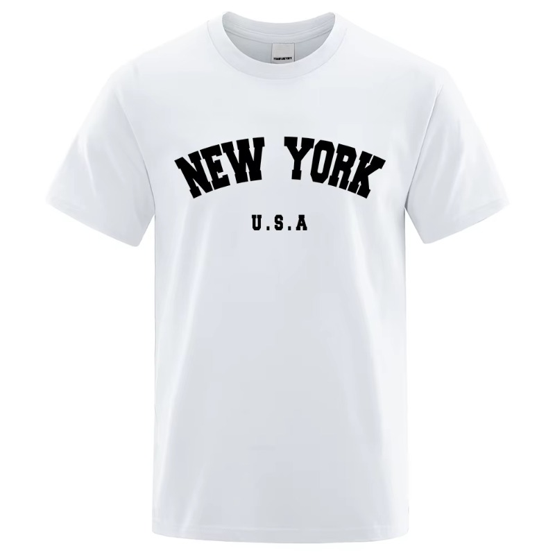 미국 뉴욕 미국 시티 스트리트 프린트 티셔츠 남성용 루 - Street Style New York Fashion 리뷰 및 가격