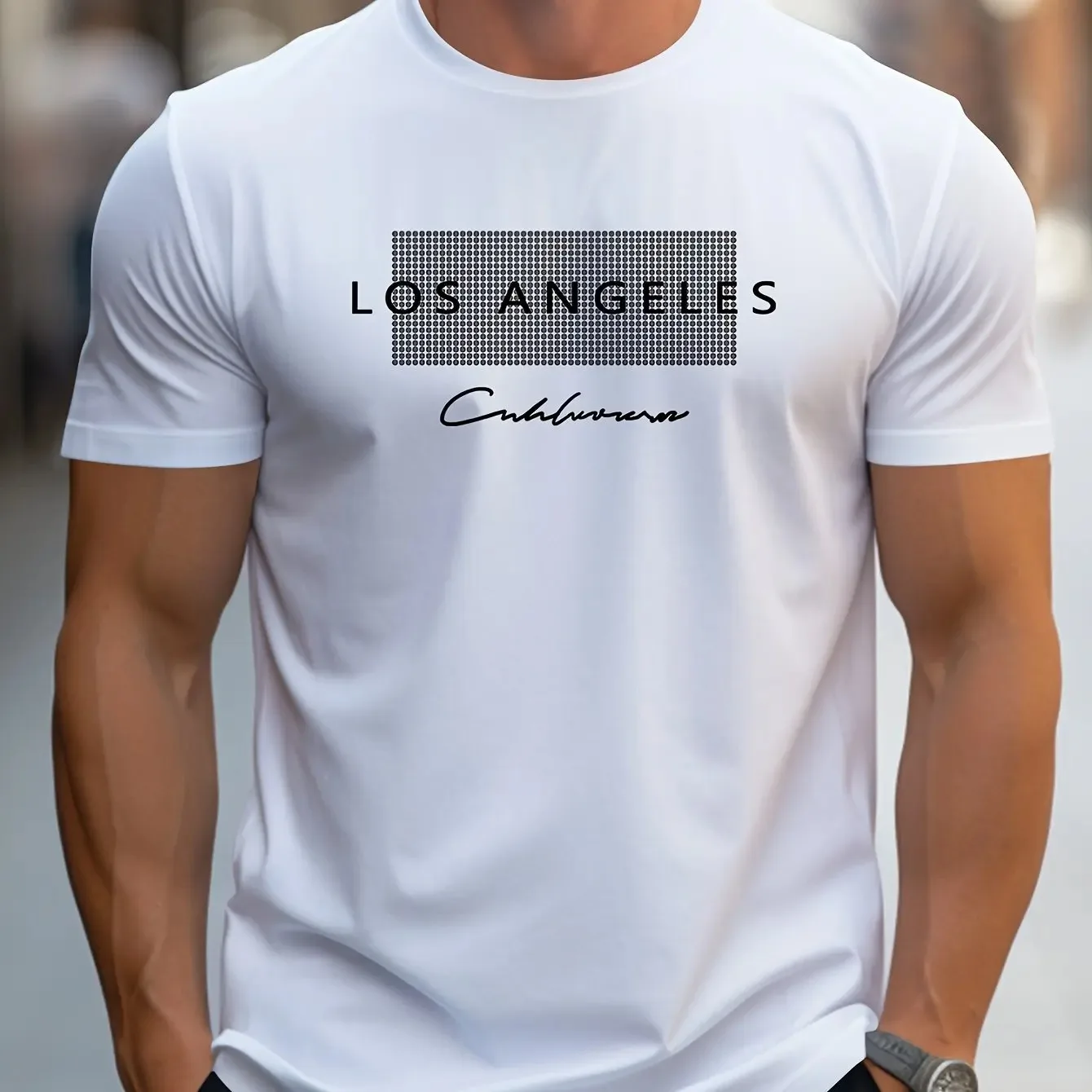 여름 남성 캐주얼 루즈핏 티셔츠 로스앤젤레스 레터 프린 - Street Fashion Los Angeles 리뷰 및 가격