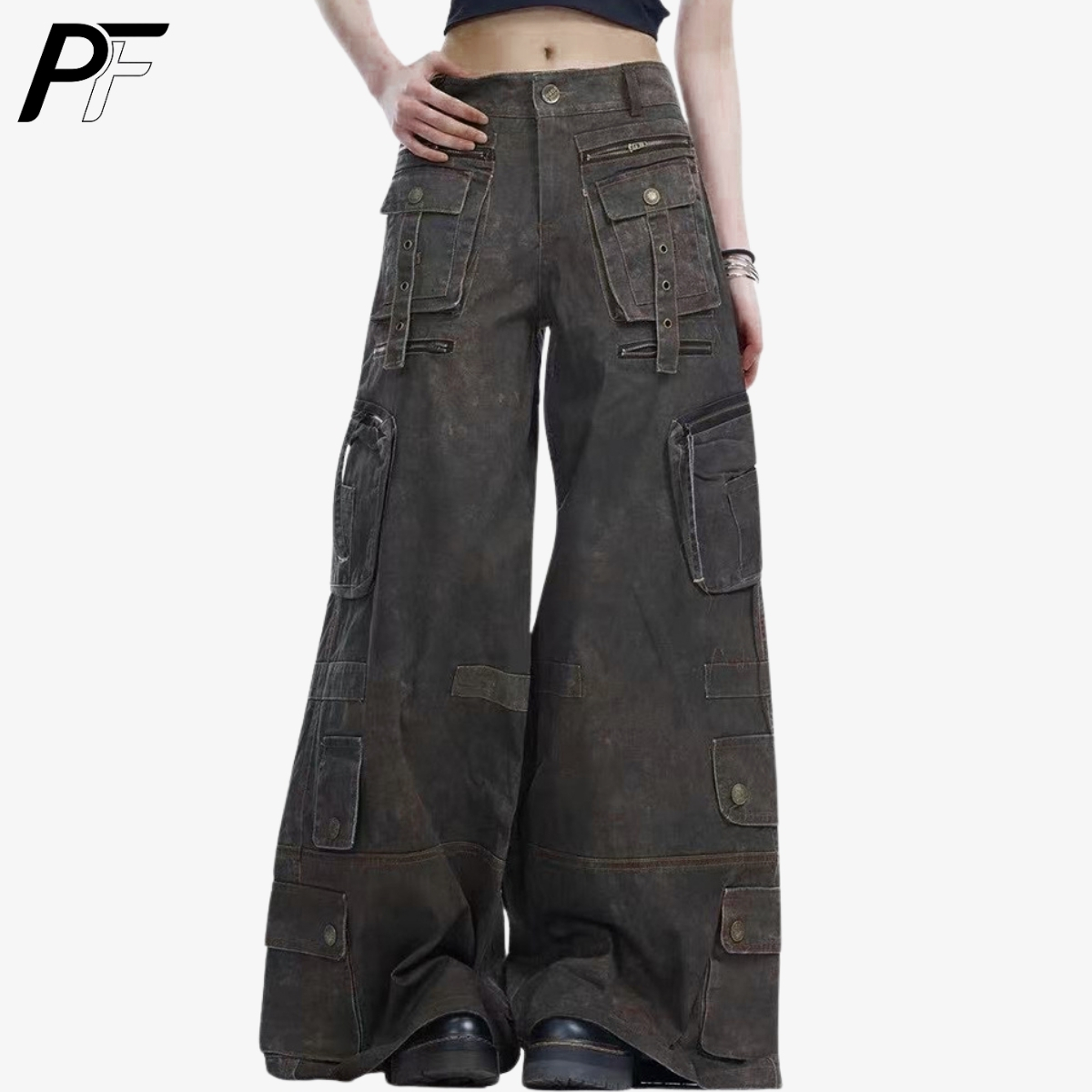 그런지 테크웨어 와이드 레그 카고 팬츠 Y2K 유틸리티 - Techwear Pants Tactical 리뷰 및 가격