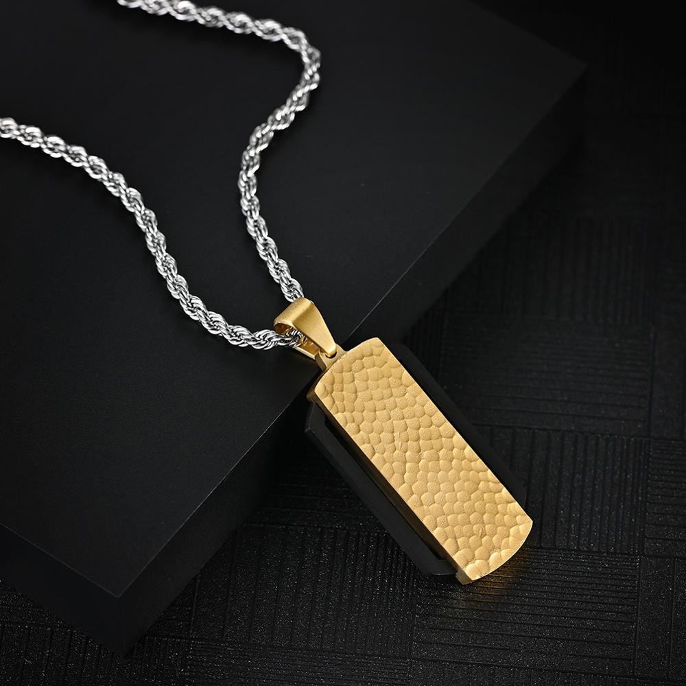 남성용 스테인레스 스틸 망치 줄무늬 펜던트 목걸이, 금 - Fashion Street Singapore 리뷰 및 가격