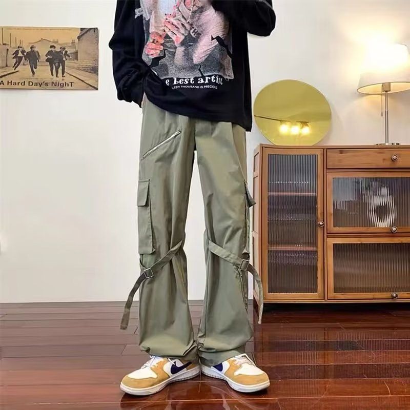 남성 여름 지퍼 카고 팬츠 스트릿웨어 스트레이트 레그  - Techwear Pants Tactical 리뷰 및 가격