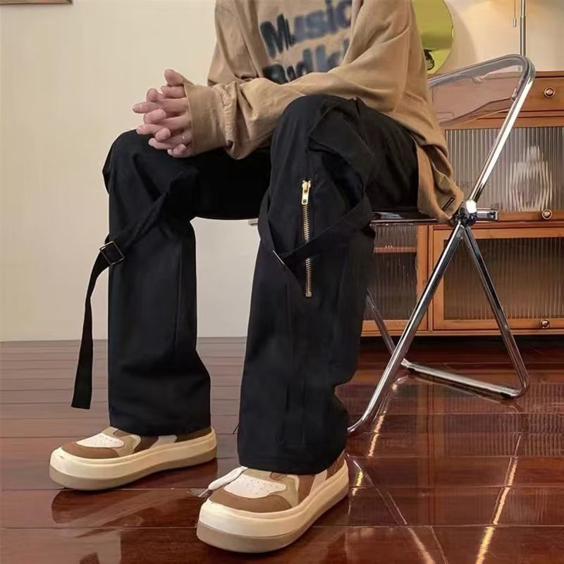 남성 여름 지퍼 카고 팬츠 스트릿웨어 스트레이트 레그  - Techwear Pants Tactical 리뷰 및 가격