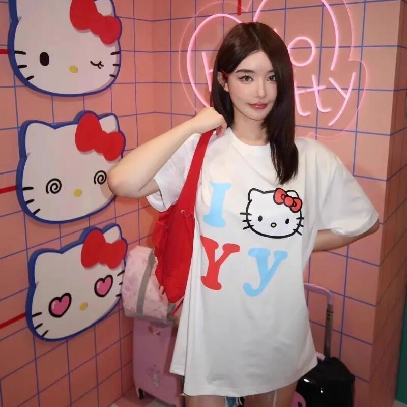 반팔 산리오 여름 순면 유니섹스 티셔츠 헬로키티 트렌디 - Street Fashion Casual 리뷰 및 가격