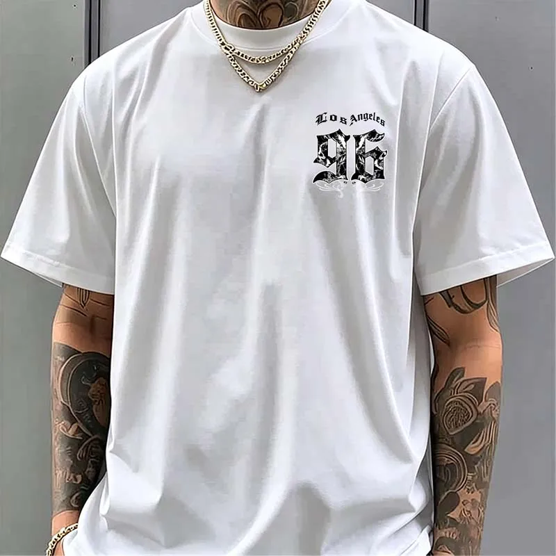 남성 의류 로스앤젤레스 96 프린트 티셔츠 여름 고딕  - Street Fashion Los Angeles 리뷰 및 가격