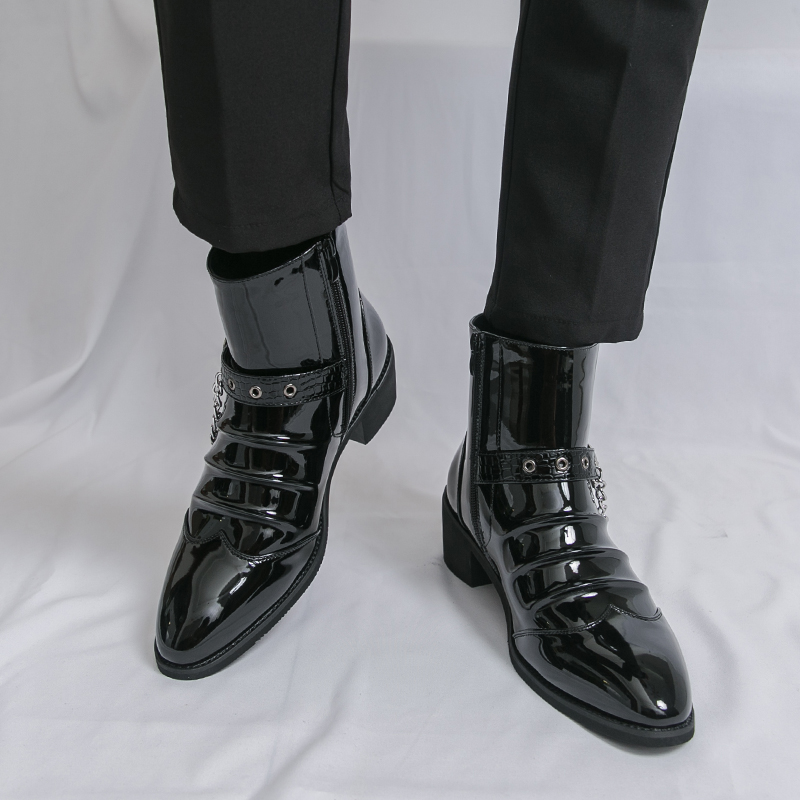 패션 사이드 지퍼 하이탑 남성 캐주얼 부츠 브랜드 스트 - Street Fashion High End 리뷰 및 가격
