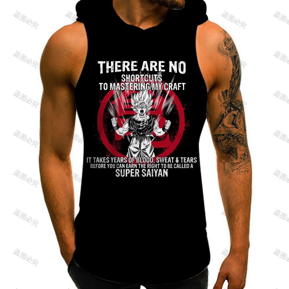 드래곤 볼 Z Goku 조끼 후드 민소매 조끼 남성 탱 - Street Fashion In Japan 리뷰 및 가격
